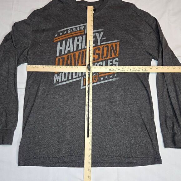 HARLEY DAVIDSON MOTORCYCLES LS GRAY SHIRT OCONOMOWOC WISCONSIN MENS SIZE XL - Picture 5 of 6